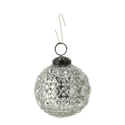 Glänzendes Silber: Kleine Christbaumkugel Ornament ca. 8cm Durchmesser - Perfekt für Weihnachtsdeko