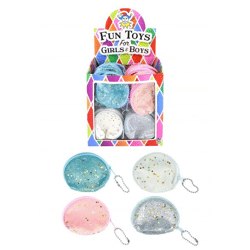 Glitzer-Geldbörse, 6,5 x 6 cm, 4 verschiedene Farben – Modische Geldbörse