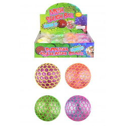 Glitzerder Mesh-Ball mit Licht, 7 cm - Druckball in verschiedenen Farben