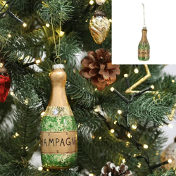 Glitzernde Glas-Champagnerflasche Weihnachtsbaum-Anhänger, 14cm Hoch