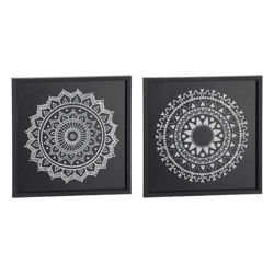 Glitzernde Mandala-Bilder, 2er-Set, ca. 41,5 x 41,5cm | Funkelnde Wanddekoration