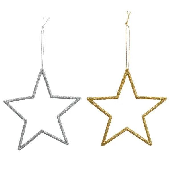 Glitzernde Stern-H&auml;nger, Klein, 2er-Set, Durchmesser 12cm