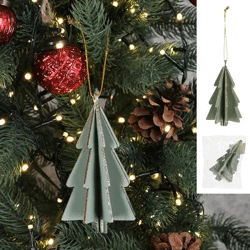 Glitzernder Grüner Weihnachtsbaumschmuck, Hängeornament ca. 7x13cm