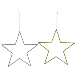 Glitzernder Sternenhänger, 2er-Set, Groß, Ca. 25 cm Durchmesser - Strahlende Deko