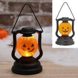 Glowing Pumpkin Lantern - LED Halloween Light, Approx. 14cmH - Perfect for Spooky Season Decor (93 characters)