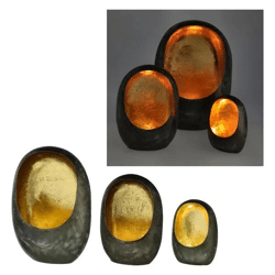 GOA Windlichter 3er-Set - Exotische Dekorative Laternen, ca. 40cm Höhe