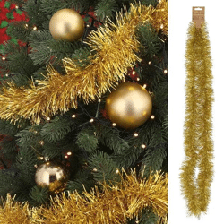 Goldene Lametta Girlande, ca. 9x200 cm – Elegante Festtagsdekoration