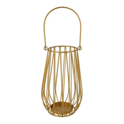 Goldene Laterne mit Streben, Höhe ca. 23 cm – Eleganter Dekorrahmen