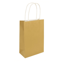 Goldene Tasche mit Griff, elegant, 14x21x7 cm