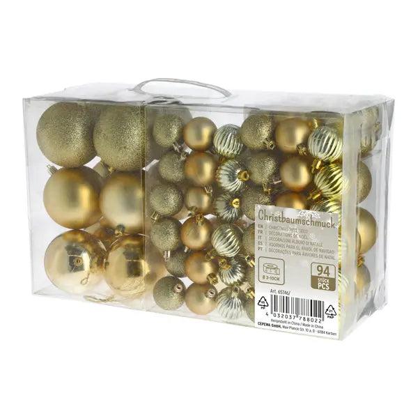 Goldener Christbaumkugel-Mix - 94er Set Luxuri&ouml;ser Schmuck
