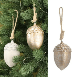Goldener Eichelzapfen-Hänger, 12cm Hoch - Edle Weihnachtsdekoration