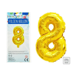 Goldener Folienballon, Zahl 8, Höhe ca. 100 cm – Perfekt für besondere Anlässe