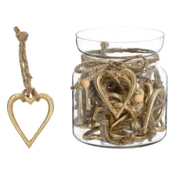 Goldener Herz-Anhänger aus Metall, 5cm - Edles Liebessymbol