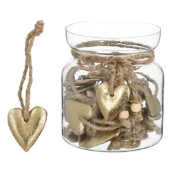 Goldener Herzanhänger aus Metall, 4cm - Klassisches Schmuckstück für Romantik