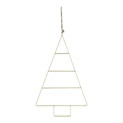 Goldener Metallhänger in Tannenbaumform, Ca. 27x45 cm – Festliche Dekoration