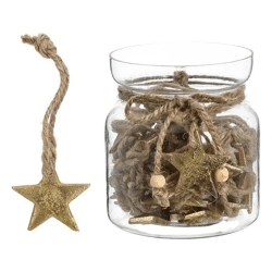 Goldener Stern-Anhänger aus Metall, 5cm Durchmesser - Stilvolles Accessoire