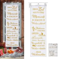 Goldener Weihnachtsvorhang, festlich, ca. 145 cm Länge