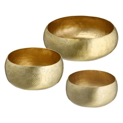 Goldenes Dekoschalen-Trio, 3er Set - Stilvolle Wohnakzente