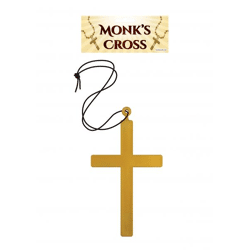 Goldenes Mönchskreuz Kette 23cm mit 80cm Kordel - Religiöses Schmuckstück