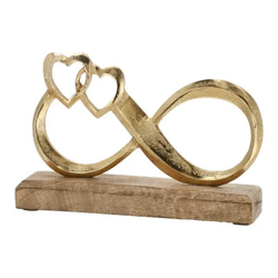 Goldenes Unendlichkeitssymbol mit Herzen, klein, 20cm