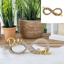 Goldenes Unendlichkeitszeichen 'Du und Ich' - Kleines Dekostück, ca. 19cm Länge