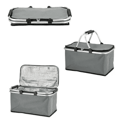 Grauer Thermokorb, Faltbar, 30 Liter, Isolierend & Praktisch