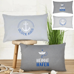 Graues Dekokissen-Set AHOI, 50x30 cm - 2 Stück Gemütliche Polster