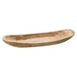 Große Boot-förmige Holz-Dekoschale, 60x23cm rustikale Holzschale, Deko Bootsschale, Holzbowl