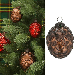 Große Christbaumhänger Zapfen in Braun, Festliche Dekoration, 8x10cm