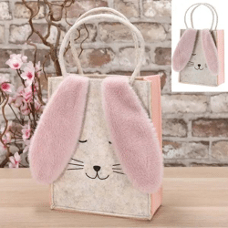 Große Filz-Tragetasche mit Hasenmotiv, Griff, ca. 20x9x26cm - Stilvolle und praktische Aufbewahrungslösung