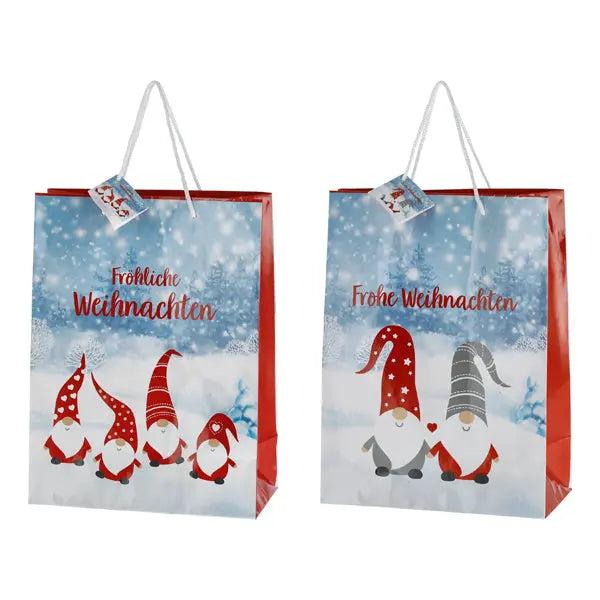 Gro&szlig;e Geschenkt&uuml;te, Wichtel-Design 1, 2er-Set, ca. 33cm hoch &ndash; Hochwertige Geschenkverpackung