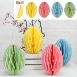 Große Honeycomb Ostereier zum Aufstellen, 4er-Set, ca. 20cm Hoch