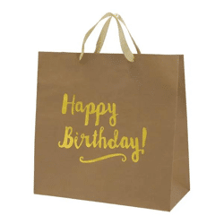 Große Kraftpapier-Geschenktüte Happy Birthday, 38cm Höhe – Perfekt für umweltfreundliche Verpackung