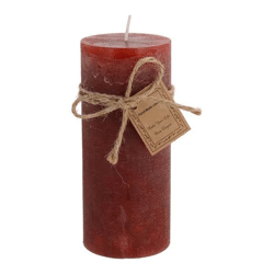 Große Rote Gefrostete Stumpenkerze, Luxuriöses Textur-Design, 7x16cm