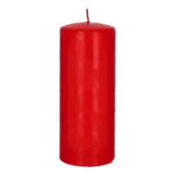 Große Rote Stumpenkerze, 6x15cm - Elegante Tischdekoration