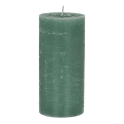 Große Rustikale Stumpenkerze in Schilfgrün, 7x15cm - Beruhigendes Dekorelement