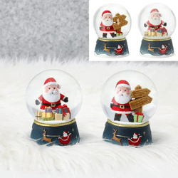 Große Schneekugel, Santa, 2er Set, ca. 10cm hoch - Festliche Weihnachtsdeko