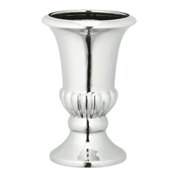 Große silberne Bodenvase, ca. 25cm Höhe | Elegante silberfarbene Dekovase | Boden-Dekoration