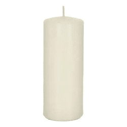 Große Stumpenkerze in Creme, 6x15cm - Elegantes, neutrales Design