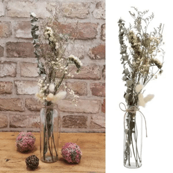 Große Trockenblumen Pampasgras in Vase | 6x52cm Dekoratives Arrangement | Natürliche Wohnkultur