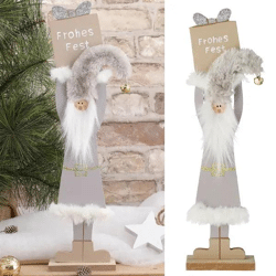 Große Weihnachtsfigur 'Santa Frohes Fest', festliche Deko, 41 cm Höhe