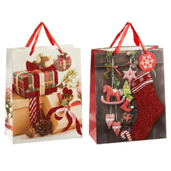 Große Weihnachtsgeschenktüten, 2er-Set, Höhe 32 cm