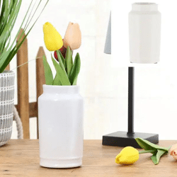 Große weiße Keramikvase in Matt, Maße: ca. 7 x 13 cm – Elegante Raumdekoration