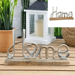 Großer 'Home' Schriftzug auf Standfuß – Elegante Deko, 17cm Höhe