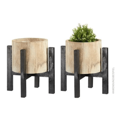 Großer Blumentopf mit Ständer - 39cm Hoher Dekorativer Pflanztopf für Innen und Außen