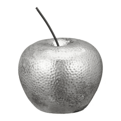 Großer Deko Apfel, silber, ca. 16cm – Elegante Wohnaccessoires | Moderner Silberner Apfel