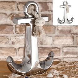 Großer Dekorativer Anker in Silber, Höhe ca. 35,5 cm