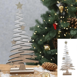 Großer Dekorativer Holz-Spiralbaum, 30cm Hoch - Modernes Design