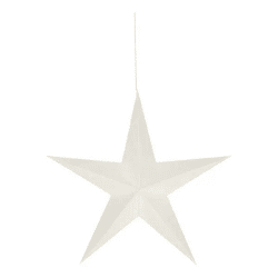 Großer Einfacher Weißer Papierstern, Schlichtes Design, 40cm Durchmesser