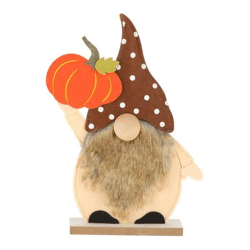 Großer Filzwichtel mit Kürbis, Herbstdeko, Höhe ca. 32cm